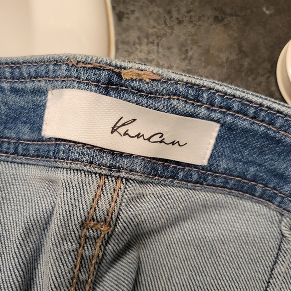Kancan Jeans 7 27 Medium Wash Denim High Rise Wide Leg 5 Button Fly Y2K - Picture 6 of 7